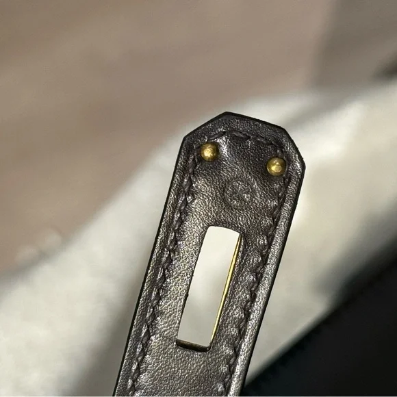 SOLD - HERMES Ebene Brown Box Calfskin Kelly 32 GHW - Picture 12 of 12